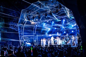 The stage with lights at Classic Ibiza Blickling 2023