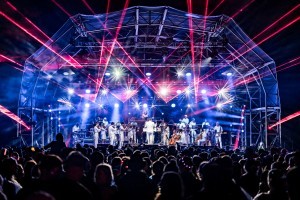 The stage with lights at Classic Ibiza Blickling 2023