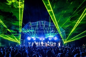 The stage with lights at Classic Ibiza Blickling 2023